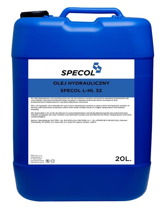 102395 Specol Hydraulic oil SPECOL L-HL 32, 20L