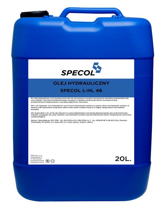 102404 Specol Hydraulic oil SPECOL L-HL 46, 20L