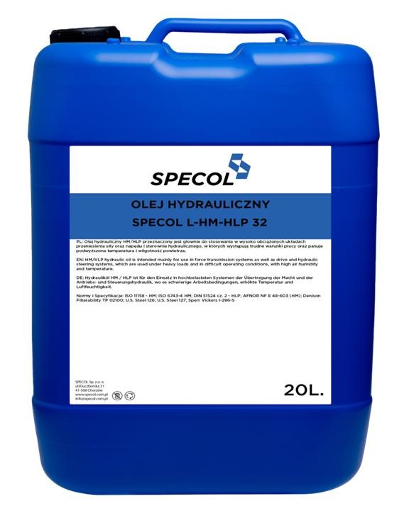102494 Specol Hydraulic oil SPECOL L-HM/HLP 32, 20L