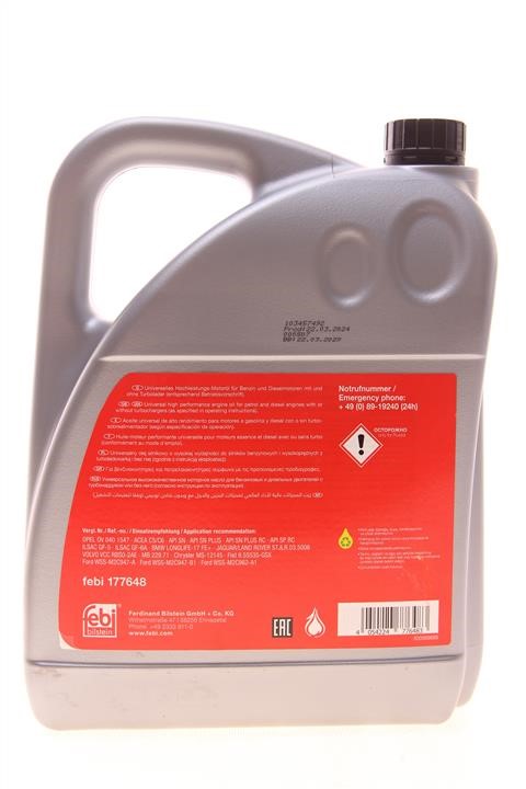 Engine oil Febi High Performance 0W-20, 5L febi 177648