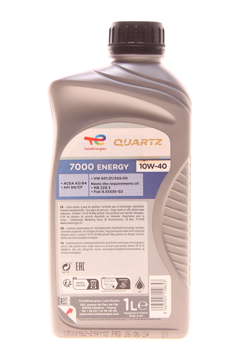 Engine oil Total QUARTZ 7000 ENERGY 10W-40, 1L Total 10W40Q7000E1L