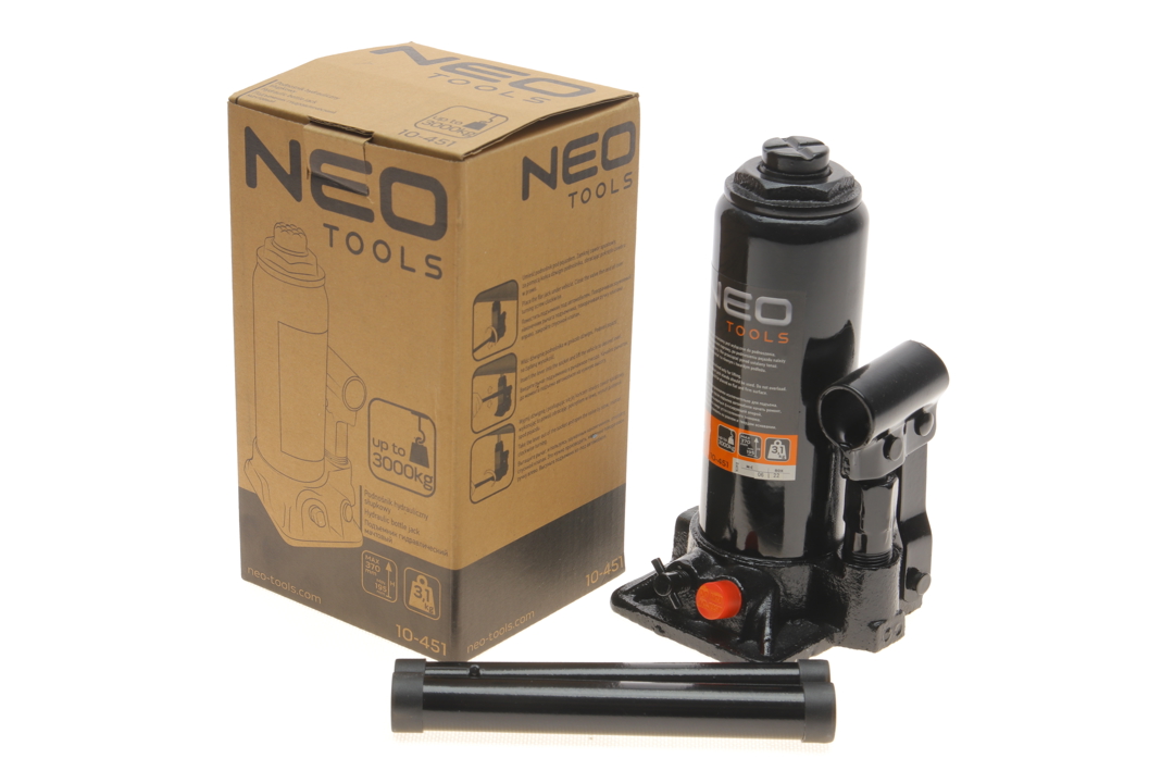 Jack, hydraulic bottle jack 3t, 195-370 mm Neo Tools 10-451