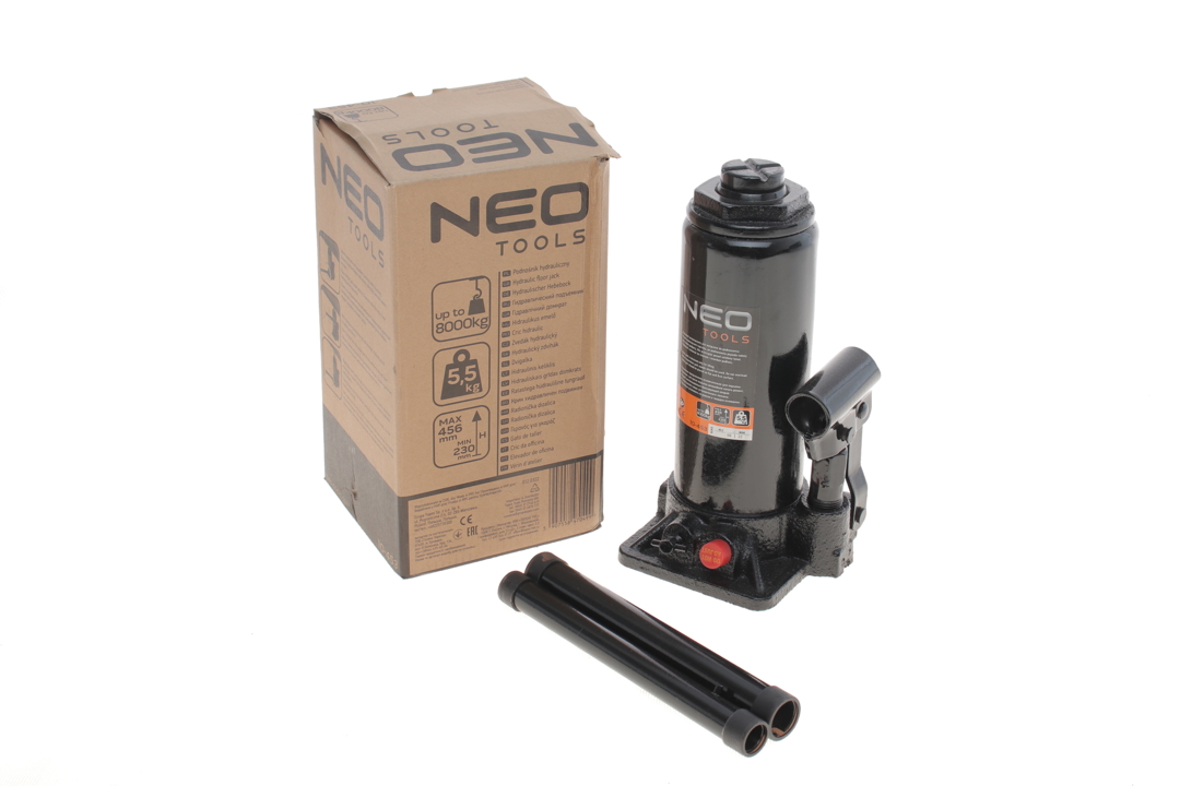 10453 Neo Tools Jack, hydraulic bottle jack 8t, 230-456 mm