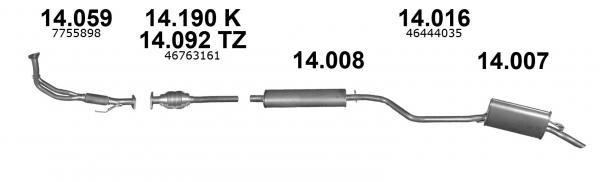 Rear silencer Fiat Punto: 14016 Izawit Muffler assy