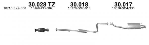 Exhaust middle box Rover: 30018 Izawit Central silencer