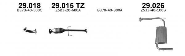 Exhaust muffler Mazda 323 C: 29026 Izawit End Silencer