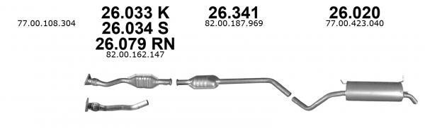 Rear exhaust silencer Renault Megane: 26020 Izawit End Silencer