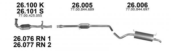 Exhaust middle box Renault: 26005 Izawit Central silencer