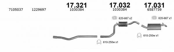 Exhaust middle box Ford Fiesta: 17032 Izawit Central silencer