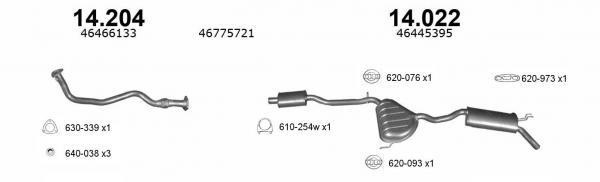 Rear exhaust silencer Fiat Brava: 14022 Izawit Muffler assy
