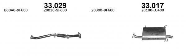 Exhaust muffler Nissan Primera: 33017 Izawit End Silencer