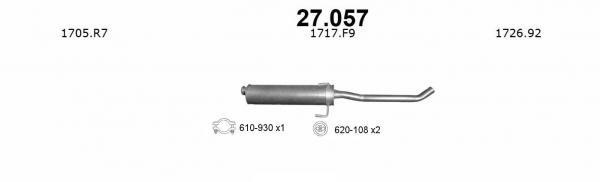 Middle silencer Fiat Ulysse: 27057 Izawit Central silencer