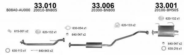 Exhaust middle box Nissan Almera: 33006 Izawit Central silencer