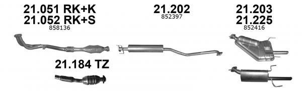Exhaust muffler Opel Vectra B: 21203 Izawit End Silencer