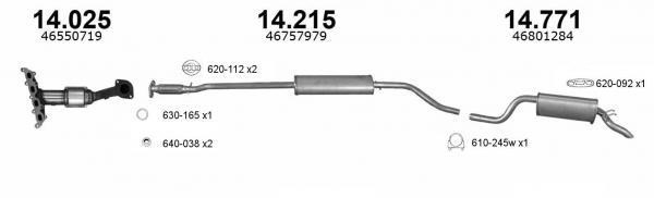 Central silencer Fiat Punto: 14215 Izawit Central silencer