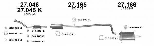 Izawit 27.165 Central silencer 27165 27165 Izawit Central silencer