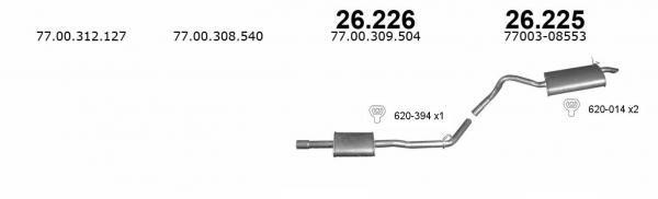 Middle silencer Renault Kangoo: 26226 Izawit Central silencer