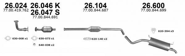 Exhaust muffler Renault: 26600 Izawit End Silencer