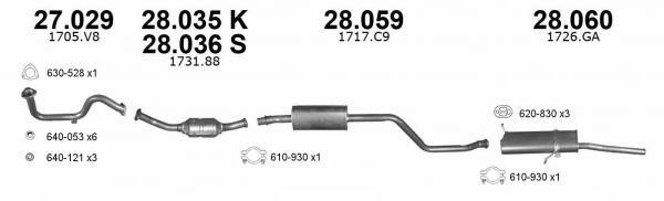 Central silencer Citroen: 28059 Izawit Central silencer