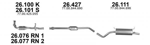 Middle silencer Renault Megane: 26427 Izawit Central silencer