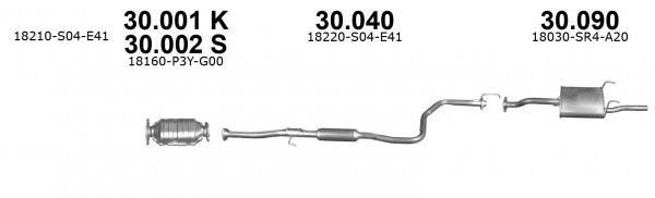 Exhaust muffler Honda Civic: 30090 Izawit End Silencer