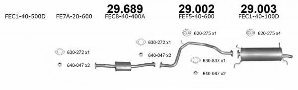 Exhaust muffler Mazda 626: 29003 Izawit End Silencer