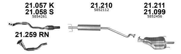 Exhaust muffler Opel: 21211 Izawit End Silencer