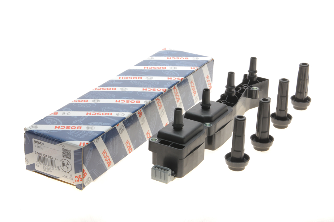 Engine coil Peugeot 207: 0986221083 Bosch Ignition coil