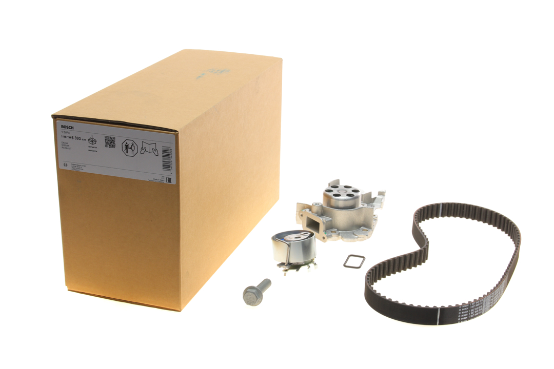 Cambelt kit Renault Wind: 1987946393 Bosch TIMING BELT KIT WITH WATER PUMP
