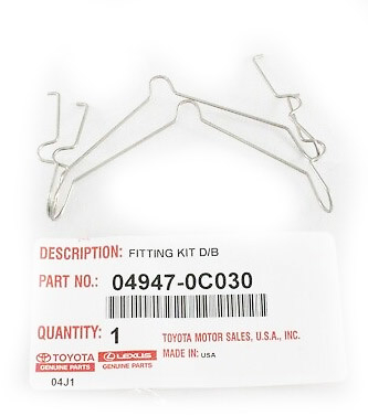 Brake pad fitting accessory Toyota Sequoia: 049470C030 Toyota Brake pad fitting kit