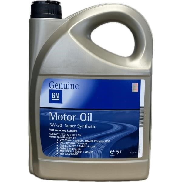 Motor oil General Motors Super Synthetic 5W-30, 5 l General Motors 93165010