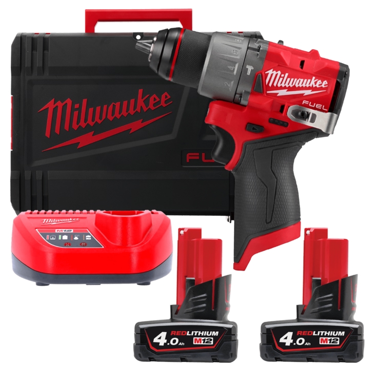 4933479869 Milwaukee Cordless brushless drill/driver M12 FPD2-402X Torque 45 Nm MILWAUKEE (+ charger, 2 batteries, HD case)