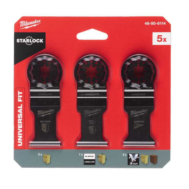 48906114 Milwaukee set of blades for multi-tool for working with wood - 5 pcs.
