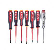 4932478739 Milwaukee MILWAUKEE screwdriver set, VDE dielectric (7 pcs), (SL2.5 / SL3 / SL4 / SL5.5 / PH1 / PH2 / screwdriver-tester)