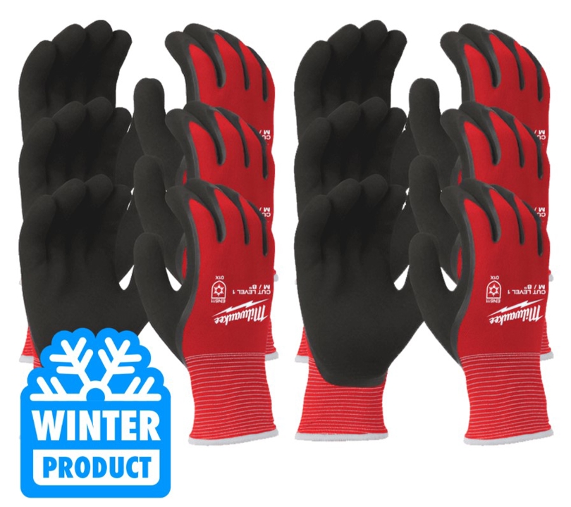 4932471608 Milwaukee MILWAUKEE gloves with cut resistance 1, winter, size 10/XL, (12 pcs)