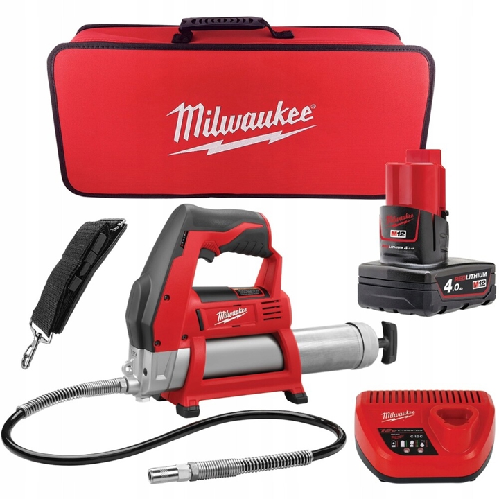4933441675 Milwaukee MILWAUKEE M12 GG-401B grease gun (Li-Ion 4Ah) 4933441675 (+ charger, 1 battery, in tool bag)