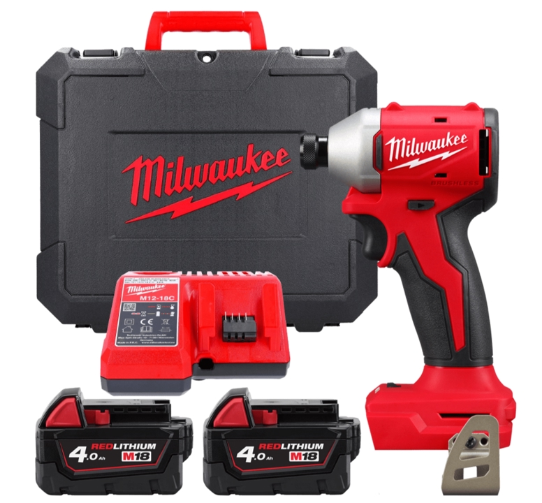 4933492840 Milwaukee Cordless impact driver brushless M18 BLIDRC-402C cool. torque 190 Nm MILWAUKEE (+ charger, 2 batteries, HD case)