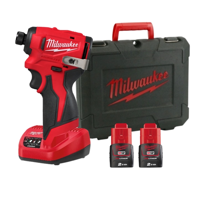 4933499690 Milwaukee Cordless impact wrench 1/4'' HEX MILWAUKEE M12 BLIDRC-202C (124Nm)