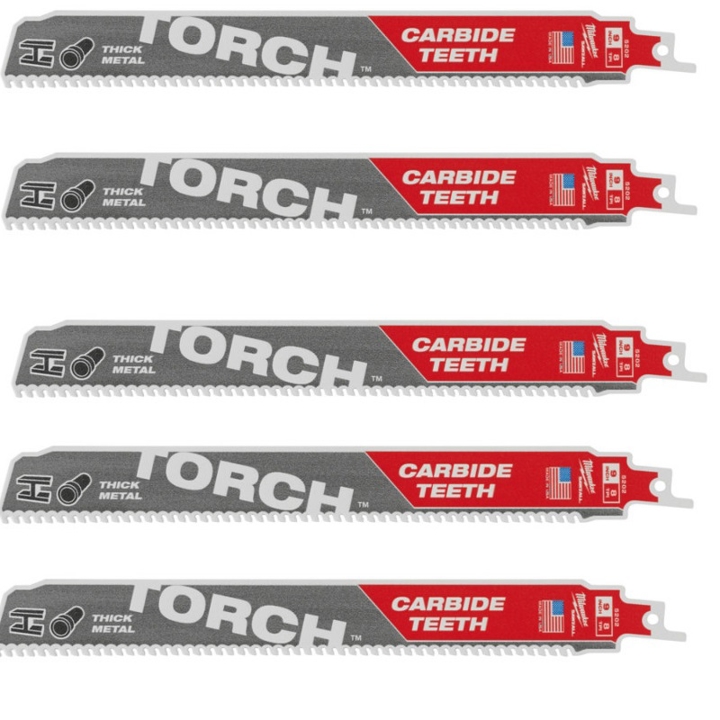 48475502 Milwaukee TORCH CARBIDE MILWAUKEE reciprocating saw blade, 230x3.1 mm, (5 pcs), (metal)