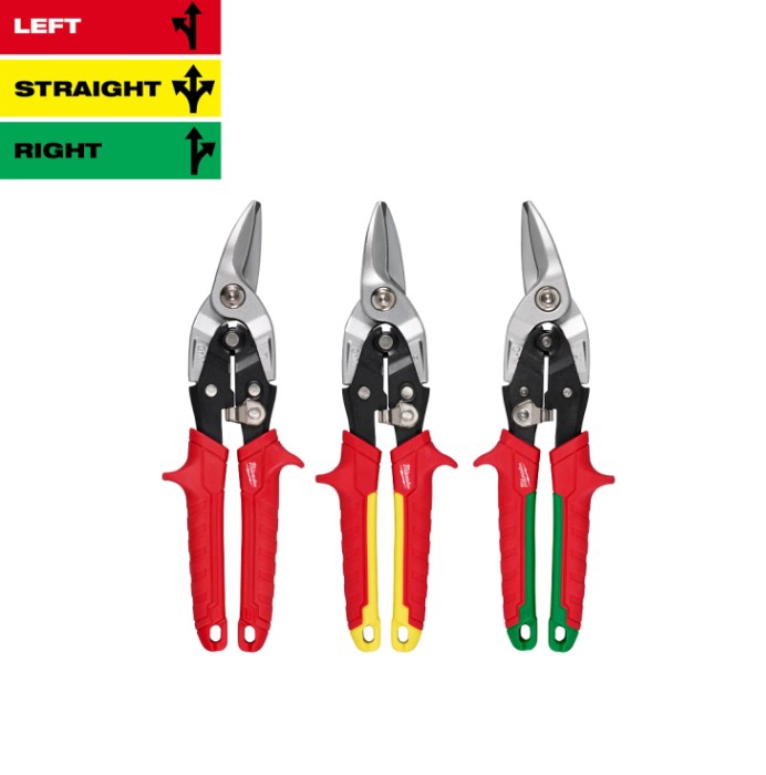 4932499020 Milwaukee MILWAUKEE Metal Scissors Set, (3 pcs) (straight/right/left cut)