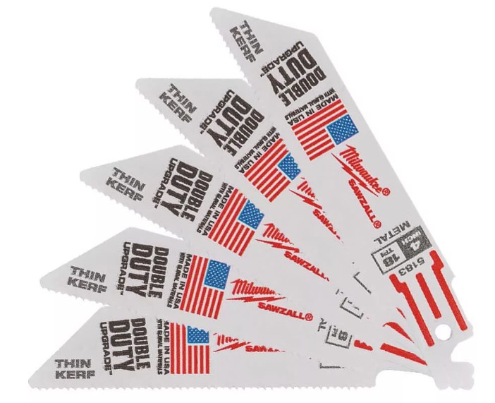 48475183 Milwaukee Sabre saw blade THIN KERF MILWAUKEE, 100x1.4mm, (5 pcs), (metal)