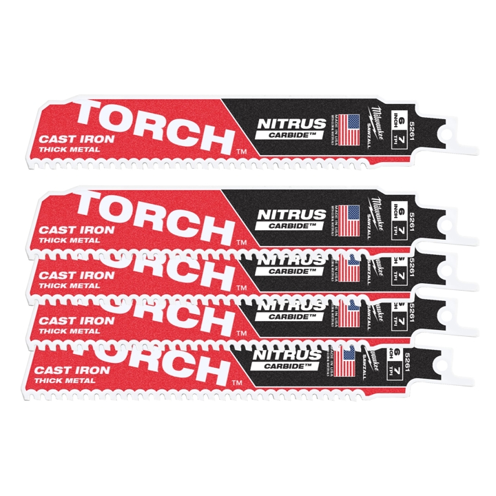 48475561 Milwaukee TORCH CARBIDE reciprocating saw blade NITRUS MILWAUKEE, 150x3.1mm, (5pcs), (metal)