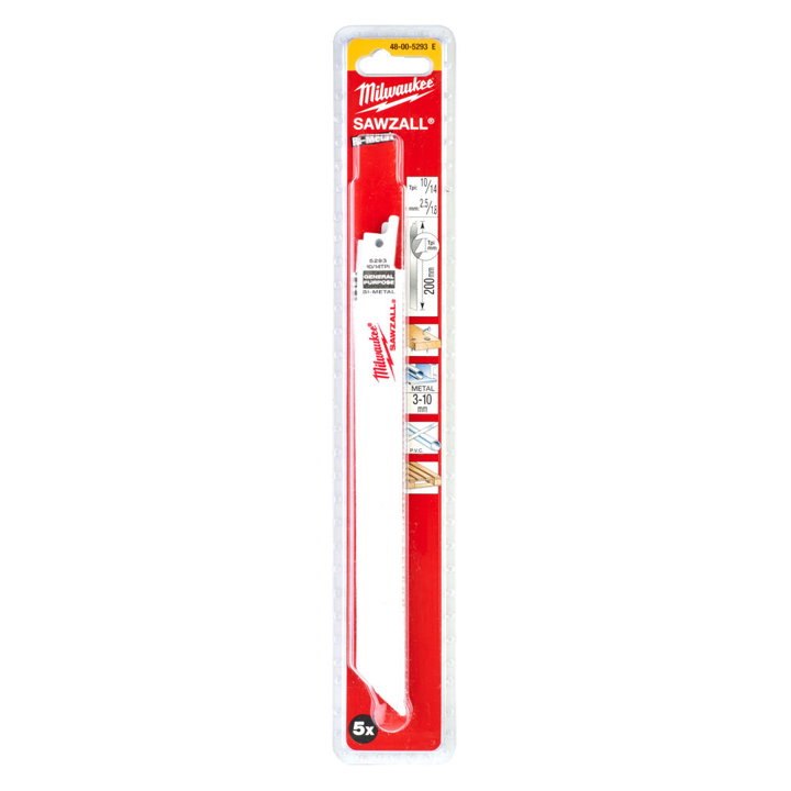 48475193 Milwaukee MILWAUKEE reciprocating saw blade, 200x2.5/1.8 mm, (5 pcs), (metal, wood, plastic)