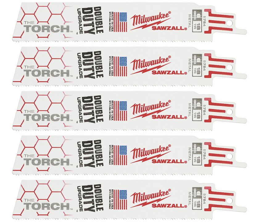 48475784 Milwaukee Blade for saber saws TORCH MILWAUKEE, 150x1.4mm, (5 pcs), (metal)