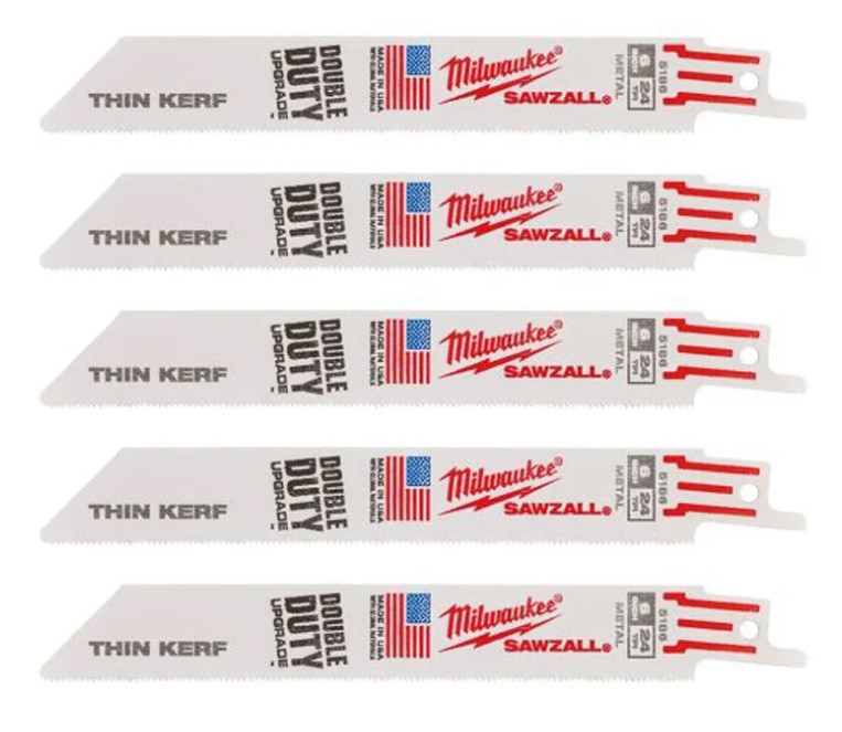 48475186 Milwaukee Sabre saw blade THIN KERF MILWAUKEE, 150x1.0mm, (5 pcs), (metal)