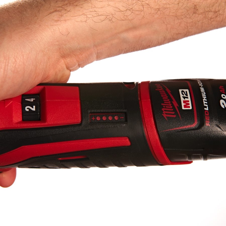 Cordless angle drill, rev. torque. 12 Nm, MILWAUKEE C12 RAD-202B 4933441215 (+ charger, 2 batteries, tool bag) Milwaukee 4933441215