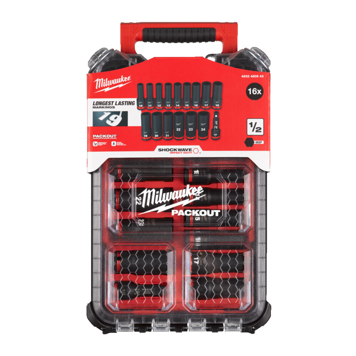 Impact socket set, 1/2" Milwaukee 4932480943
