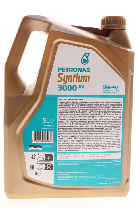 Engine oil Petronas Syntium 3000 AV 5W-40, 5L Petronas 18285019