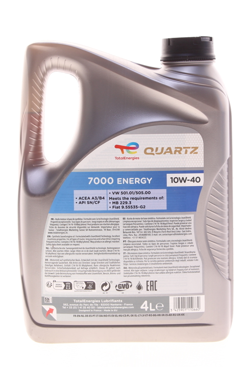 Engine oil Total QUARTZ 7000 ENERGY 10W-40, 4L Total 10W40Q7000E4L