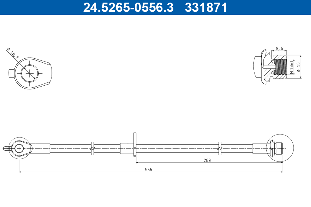 Flexible brake line Toyota: 24526505563 Ate Brake Hose
